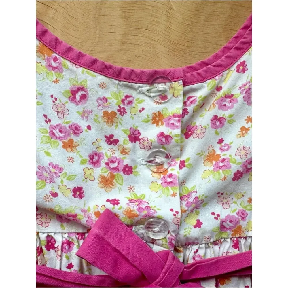 Vintage Jona Michelle Toddler Girls Floral Dress Pink White Size 4T